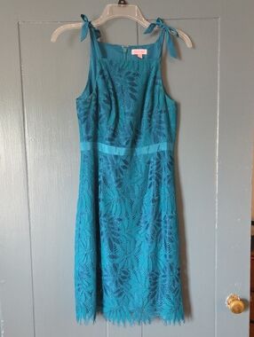 Lilly Pulitzer Kayleigh Teal Shift Dress Size 2